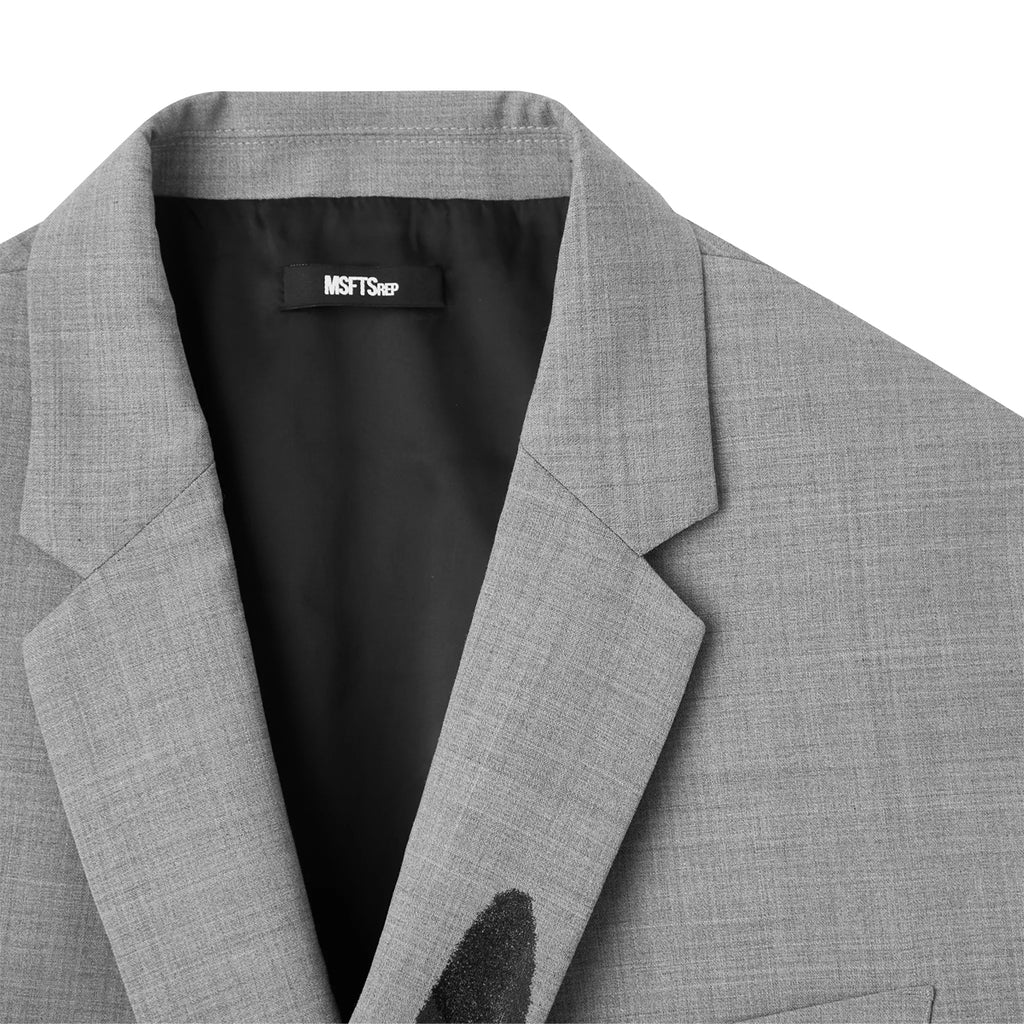 Mystery School Uniform Black Flower Cropped Blazer 'Grey'