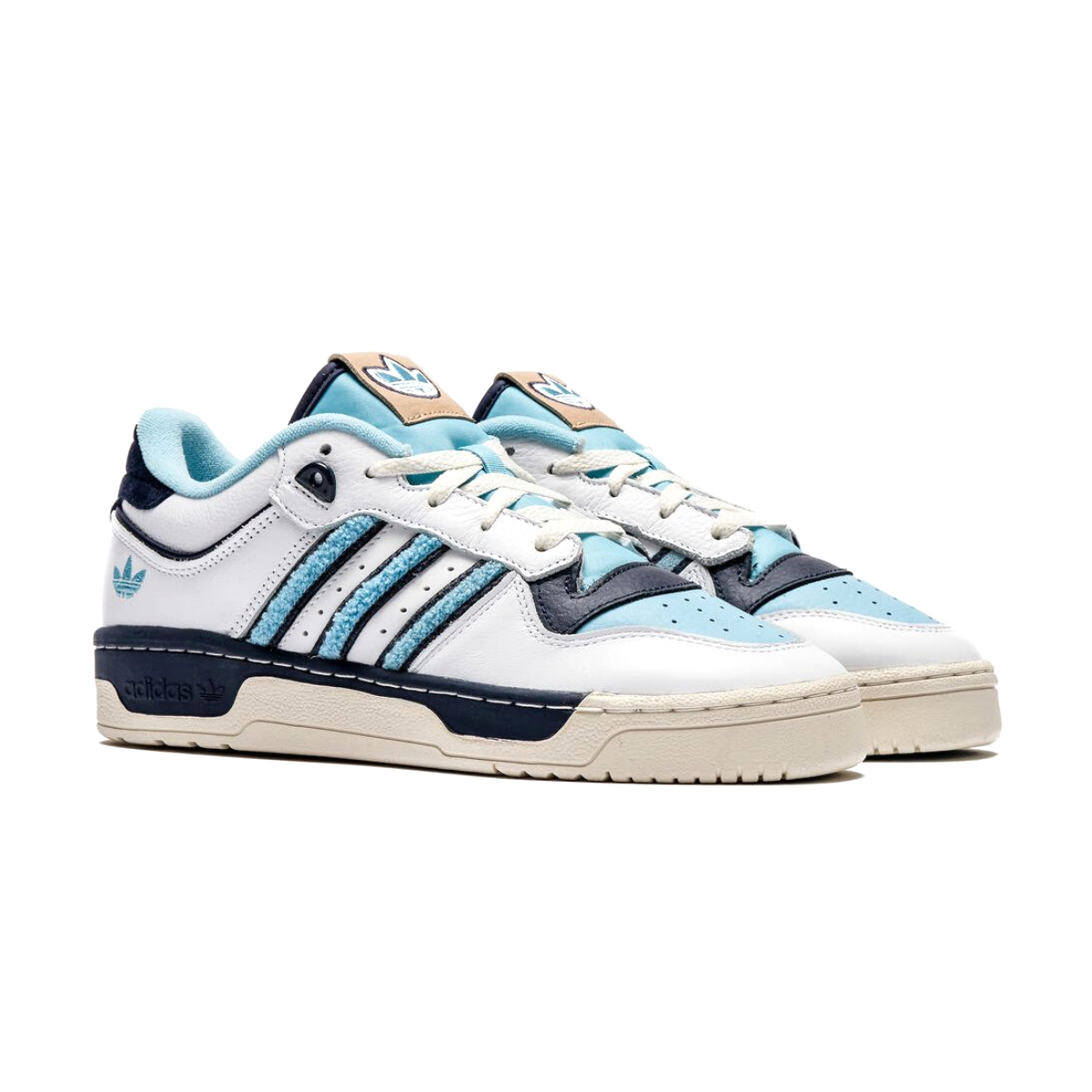 Style is all about attitude, and yours will top the charts in these adidas shoes. Revisiting a classic '80s basketball trainer, they layer on collegiate-inspired design in a mix of materials. The upper brings in leather, synthetic leather and nylon, with chenille 3-Stripes on either side and an embroidered trefoil on the heel. A rubber cupsole keeps the heritage hardwood look going strong.