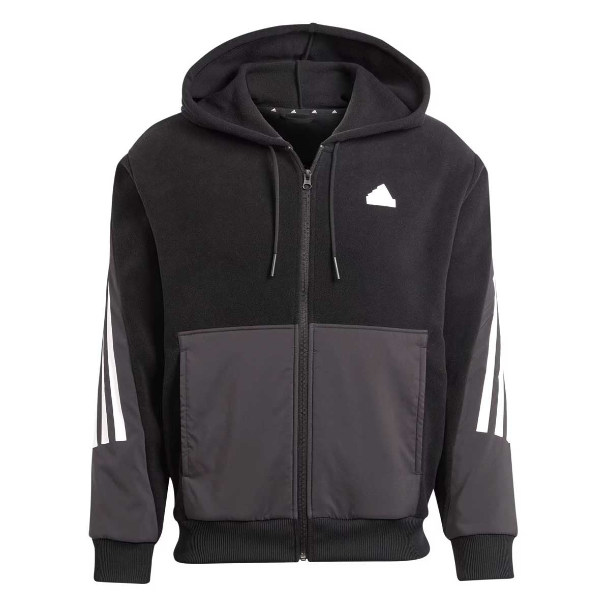 Forever iconic, the 3-Stripes get a fresh spin on this adidas hoodie. Wrapped around each sleeve, they ensure every move you make becomes part of adidas legacy. Whether you're relaxing at home or out exploring the city, fleece fabric feels luxuriously warm, comfortable and casual. Made with 100% recycled materials, this product represents just one of adidas solutions to help end plastic waste.