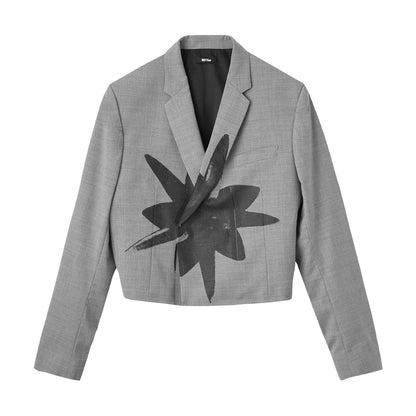 MYSTERY SCHOOL UNIFORM BLACK FLOWER CROPPED BLAZER 'GREY'