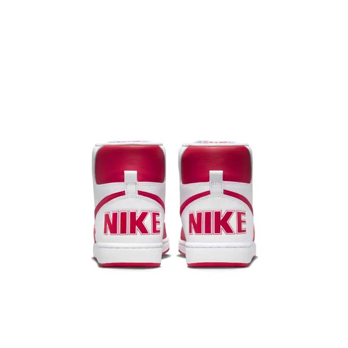 Untouched, unaltered and straight from the vault—you get the picture. The Terminator High lets you step back to the era of hook shots, knee pads and calf-high socks. Returning to the '85 original (Nike's first-ever signature school shoe), the throwback look stays easy to style with bursts of University Red against crisp white. Premium leather keeps your look smoother than backboard glass and retro branding delivers a big varsity finish. It's game time!