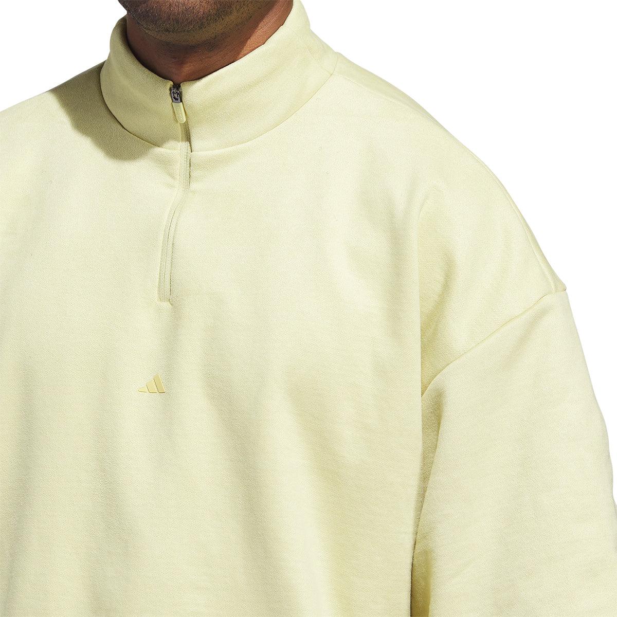 Sueded 3/4 Half Zip Sweatshirt 'Halo Gold'