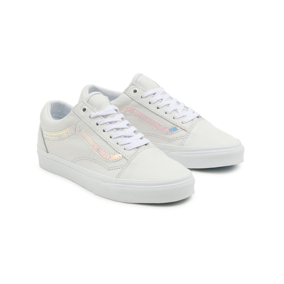 New Vans 2024 Old Skool Holo Stripe White Leather Sneakers