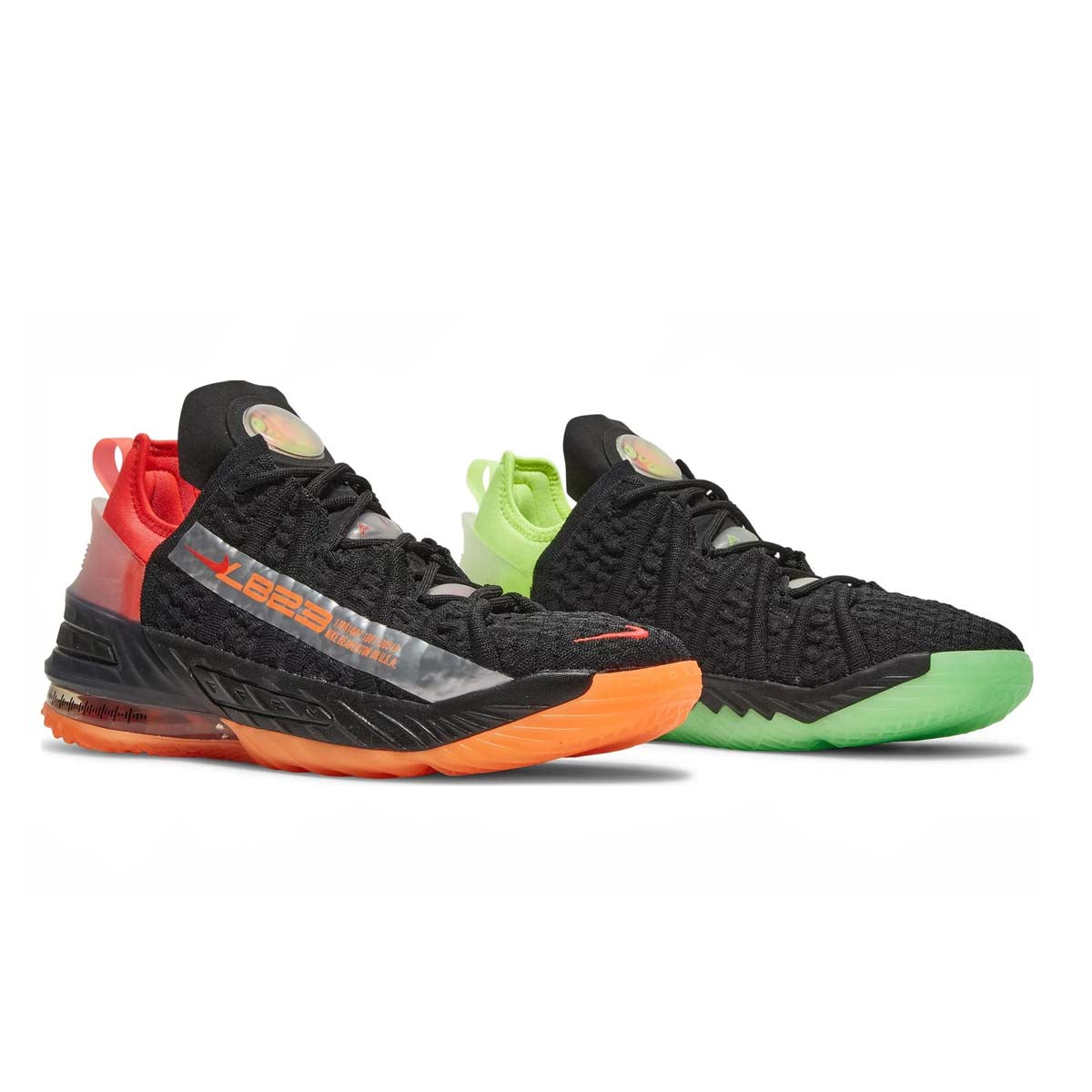 lebron 18 orange and green